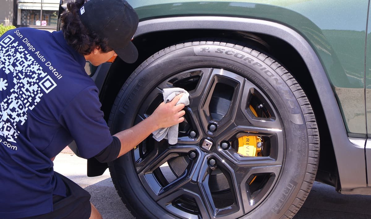 Detailing add-on service in progress, San Diego